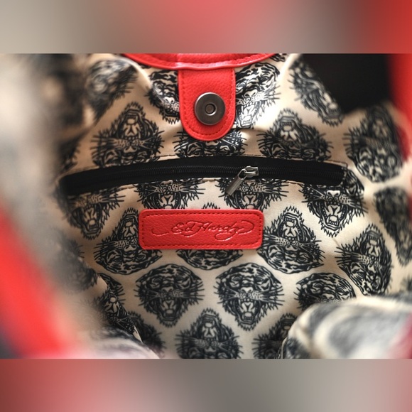 NWT Vegan Leather Ed Hardy Y2K Black Panther Rock Tote Bag Vintage - Picture 13 of 16